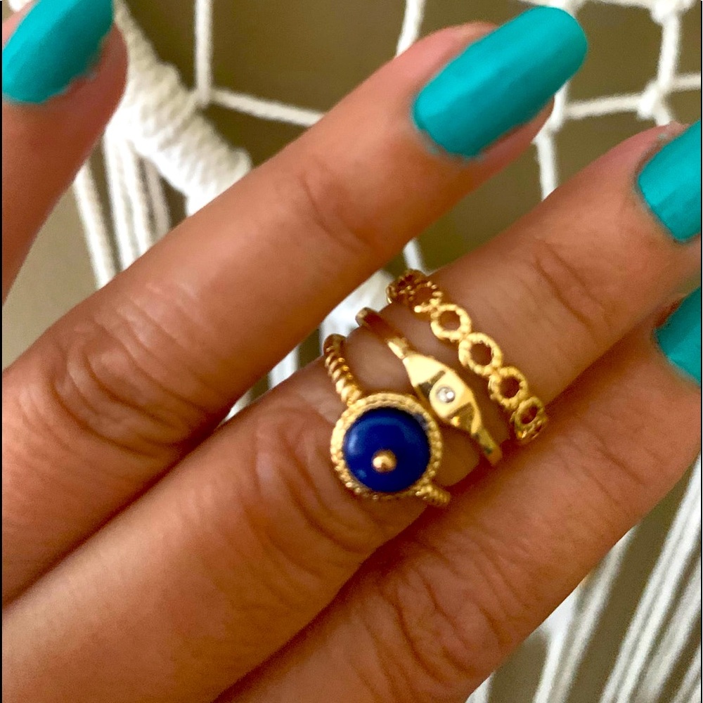 Blue Vintage Ring Set